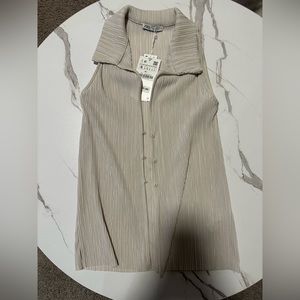 Ribbed Collared tank top